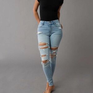 American Eagle Outfitters Light Blue Distressed Jeans